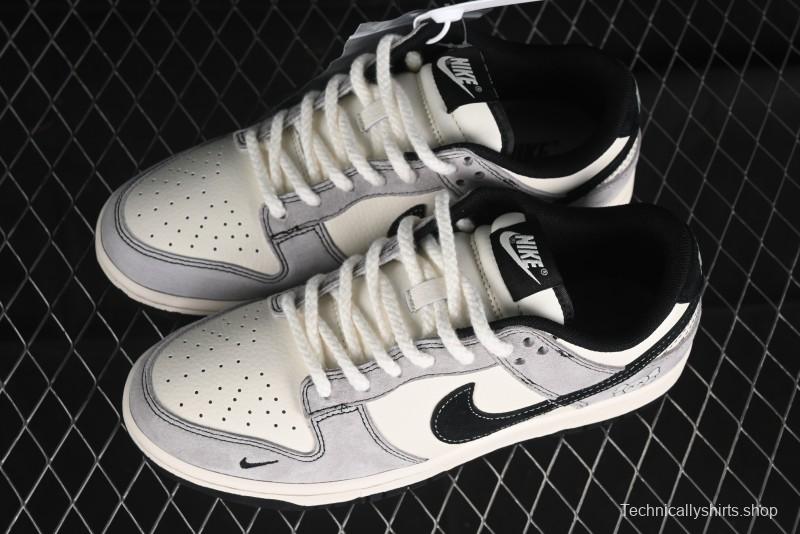 Nike SB Dunk Low KAWS Series - Grey White Black Swoosh Anniversary High-End Custom Low-Top Casual Skate Shoes - MM1089-015