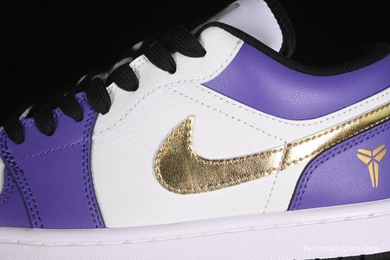 Nike Air Jordan 1 Low AJ1 Retro Basketball Shoes Lakers Purple Gold Kobe Tribute - DC2024-028