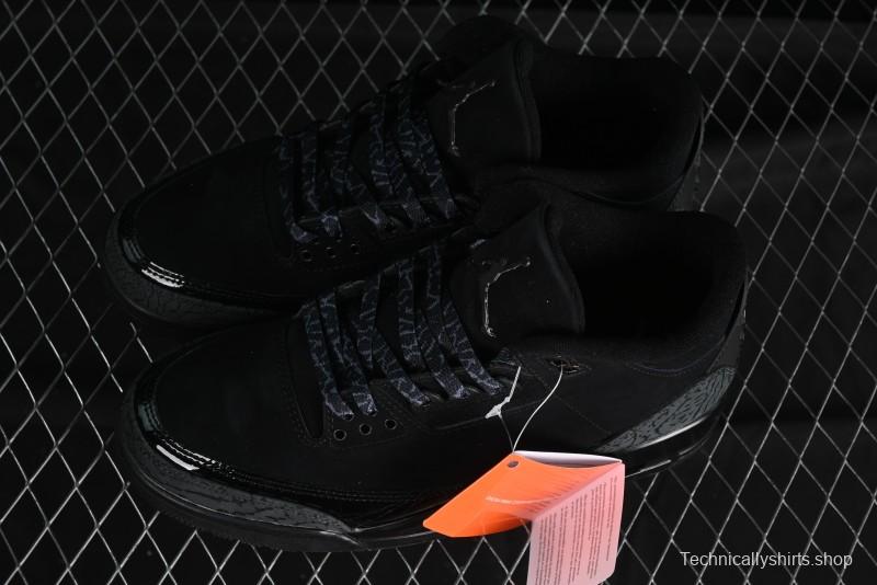 Nike Air Jordan 3 Retro Basketball Shoes in Midnight Black - CT8532-001