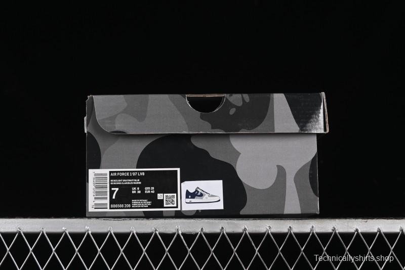 Nike Air Force 1 '07 Low Bape Collaboration - Deep Blue Grey Low-Top Casual Sneakers BB6566-206