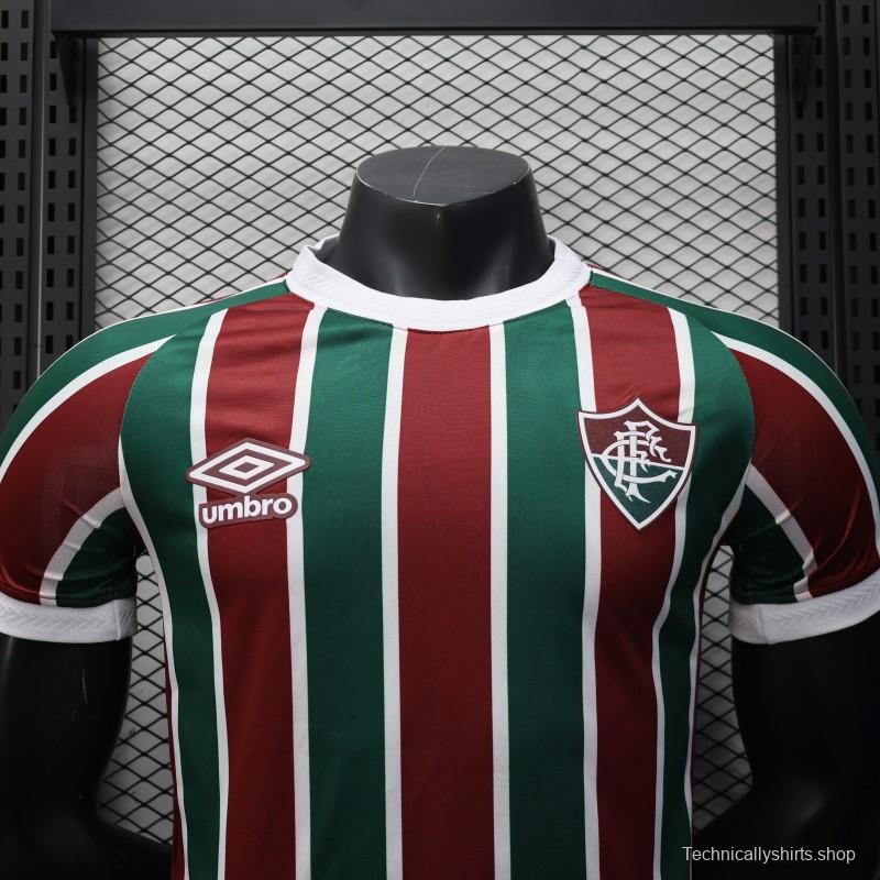 Player Version 25/26 Fluminense Green and Burgundy Vertical Striped with White Trim Jersey