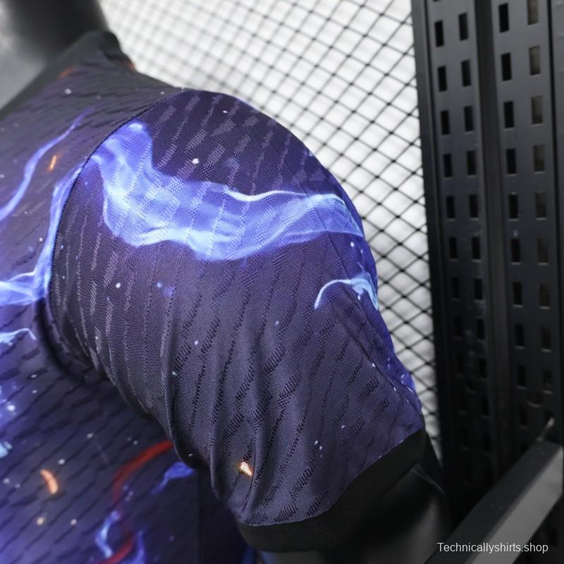 Player Version 2025 Japan NA ZHA Black with Fire & Ice Warrior Jersey