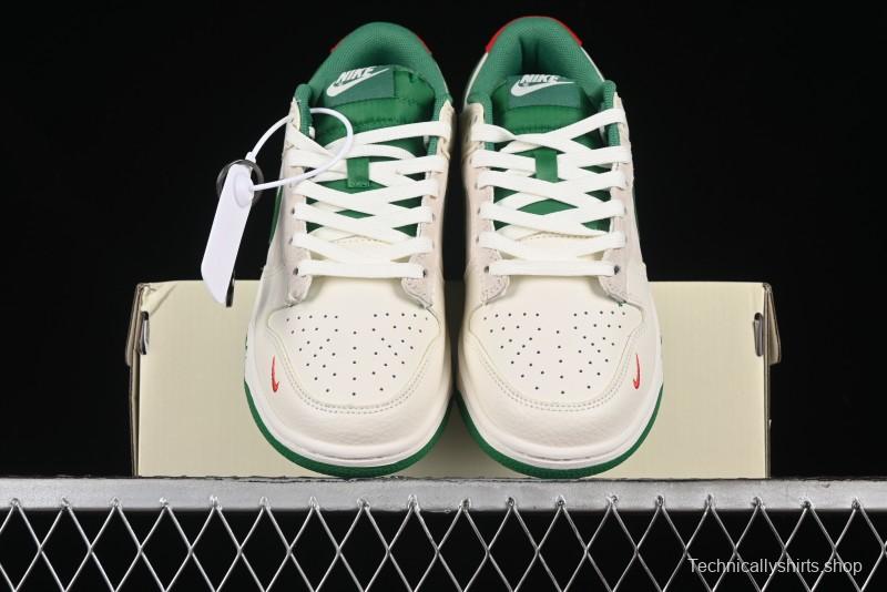 Nike SB Dunk Low Gucci Collaboration - Custom Patchwork Green Swoosh Anniversary Edition Low-Top Casual Skate Shoes - KK1688-053