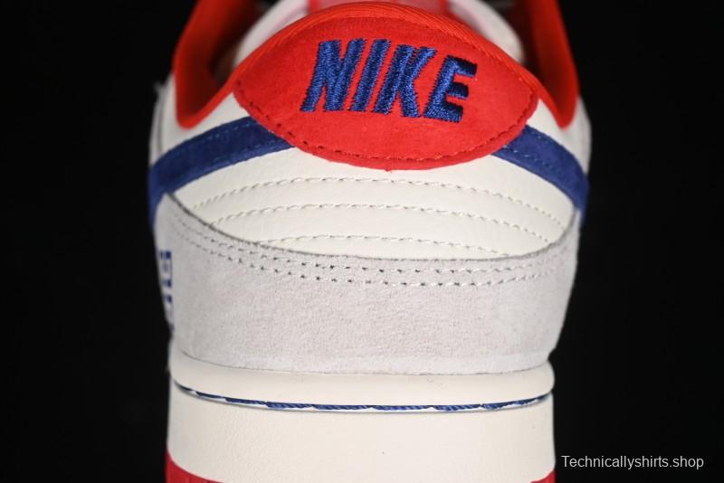 Nike SB Dunk Low Givenchy Collaboration - Gray Blue Red Double Swoosh Anniversary High-End Custom Low-Top Casual Sneakers - CF3688-033