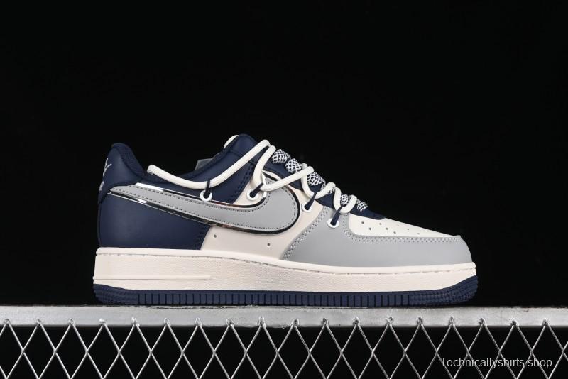 Nike Air Force 1 '07 Low The North Face Collaboration - Grey Blue Drawstring Low-Top Casual Sneakers - SJ1198-700