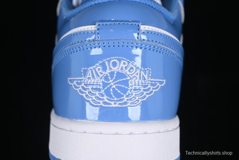 Nike Air Jordan 1 Low AJ1 Patent Blue Casual Sneakers - FZ2138-114