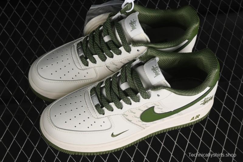 Nike Air Force 1'07 Low Stussy Collaboration - White Mint Green Low-Top Casual Sneakers - XZ3328-003