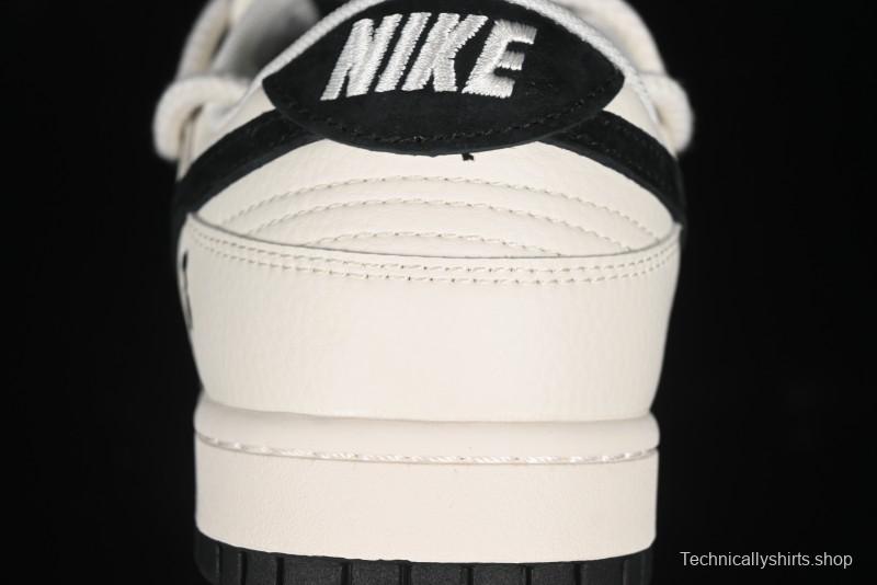 Nike SB Dunk Low Violent Bear Series - Lace-Up Beige with Black Swoosh Anniversary High-End Custom Low-Top Casual Sneakers - SJ2068-291