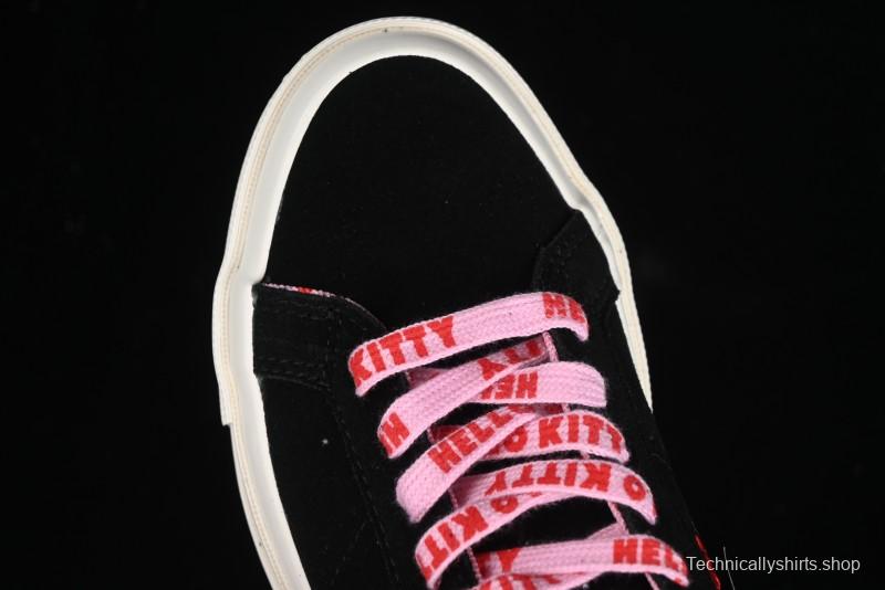 Converse One Star Hello Kitty Collaboration Low-Top Casual Sneakers with Embroidered Bow - 362940C