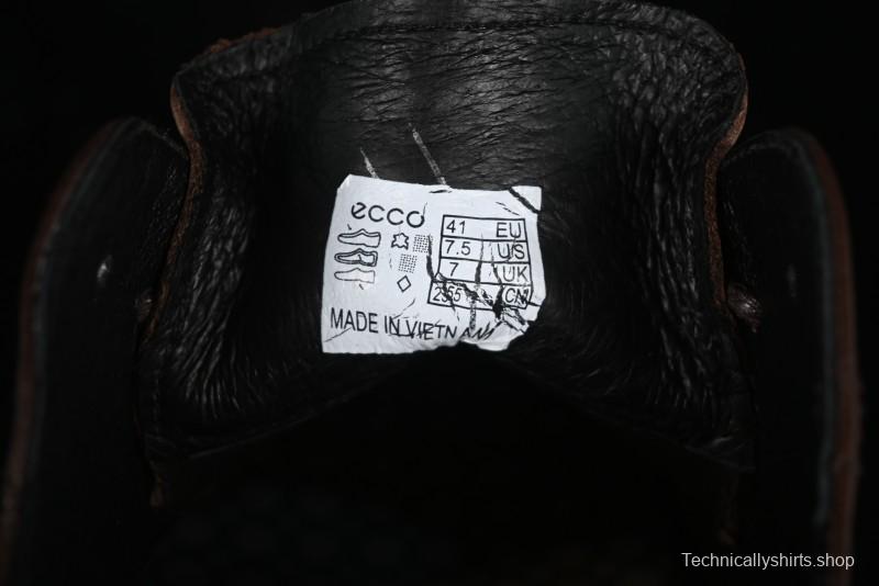 ECCO Block Derby Round Toe Genuine Leather Brogue Dress Shoes - 63667201002