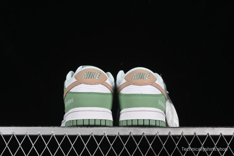 Nike SB Dunk Low YSL Series - White Green Brown Swoosh Anniversary High-End Custom Low-Top Casual Sneakers - GF2409-169