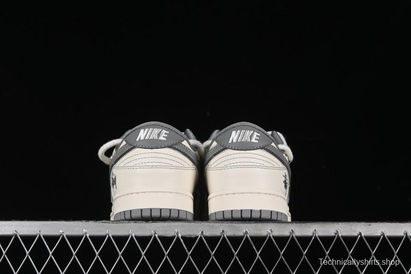 Nike SB Dunk Low Stussy Bandana Grey Check Anniversary Custom Low-Top Casual Skate Shoes - SJ2068-310
