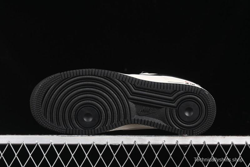 Nike Air Force 1 '07 Low Supreme Collaboration - Beige Black Starry Sneakers - XZ6188-013