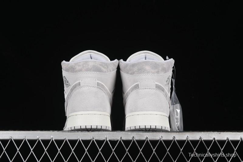 Nike Air Jordan 1 Mid AJ1 Basketball Shoes White Grey - FQ7720-002