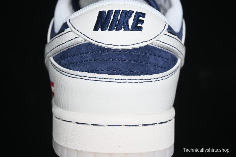 Nike SB Dunk Low Supreme Collaboration - White Blue with Crystal Outsole Anniversary High-End Custom Low-Top Casual Skate Shoes - XS1086-002