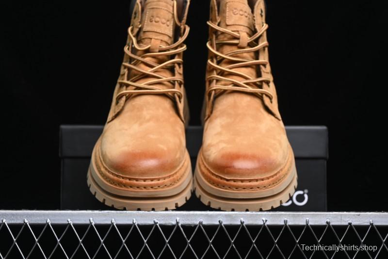 ECCO Exostrike Series Work Leather Anti-Slip Platform Boots - 63890801003