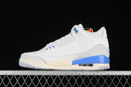 Nike Air Jordan 3 Retro "Lucky Shorts" Basketball Shoes with University Blue and White Colorway - CT8532-101