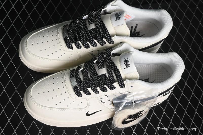 Nike Air Force 1 '07 Low Stussy Collaboration - Black Sail Metallic Silver - XZ3328-506