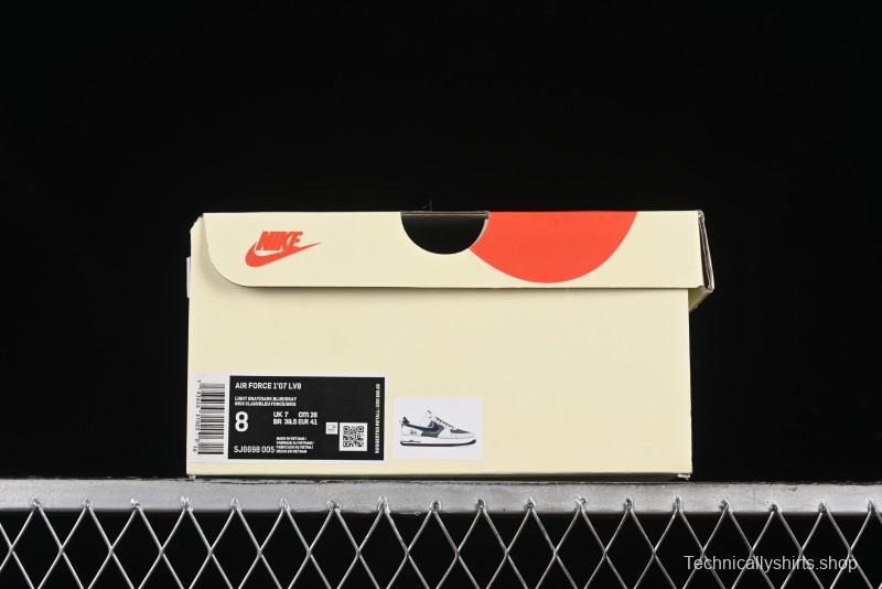 Nike Air Force 1 '07 Low Stussy Collaboration - Grey Pigskin Blue Sole Low-Top Casual Sneakers - SJ6698-005