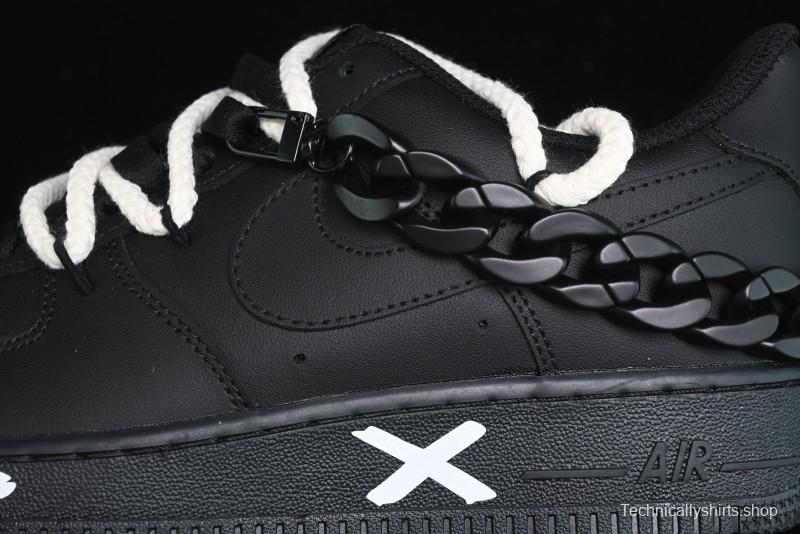 Nike Air Force 1 '07 Low Black Deconstructed Utility Casual Sneakers - CW2288-763