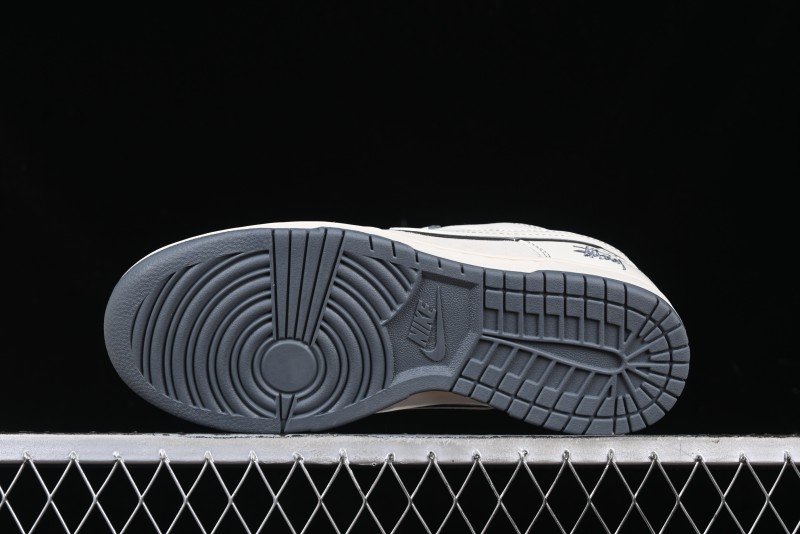 Nike SB Dunk Low Stussy Collaboration - Beige Grey Line Anniversary High-End Custom Low-Top Casual Sneakers - BB7518-007