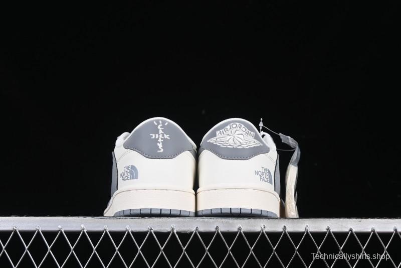 Nike Travis Scott x Fragment Design x Air Jordan 1 Low OG SP AJ1 Retro Sneakers with Unique Collaboration Details - XZ5158-002
