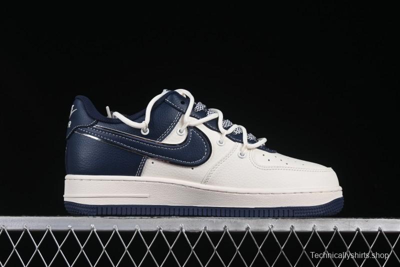 Nike Air Force 1 '07 Low The North Face Collaboration Beige Blue Patchwork Drawstring Casual Shoes - SJ1198-107