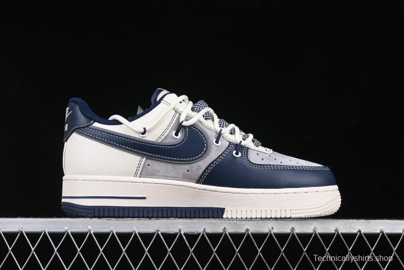 Nike Air Force 1 '07 Low Supreme Collaboration Beige Blue Low-Top Casual Sneakers - DM6688-018