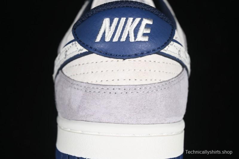 Nike SB Dunk Low MLB Collaboration Embroidered Blue Logo Anniversary Custom Low-Top Casual Skate Shoes - DJ2024-092