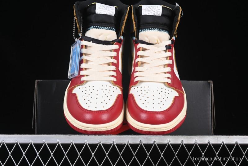 Nike Union x Air Jordan 1 Retro High Basketball Shoes Shadow Chicago - HV8563-600