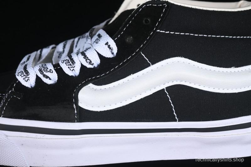 Vans HommeGirls x Vans Sk8-Mid Fashion Casual Mid-Top Canvas Sneakers with Bold Side Stripes - VN000NBNCJK