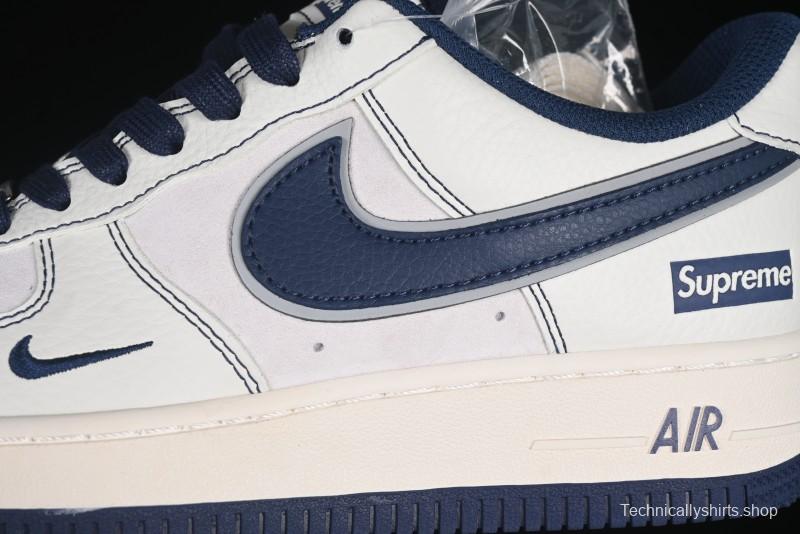Nike Air Force 1 '07 Low Supreme Collaboration Navy Blue Line Low-Top Casual Sneakers - XZ6188-019