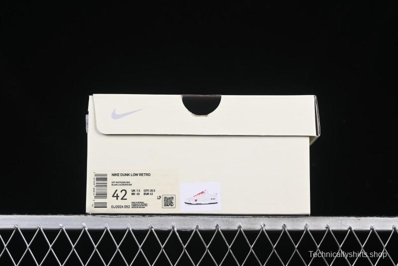 Nike SB Dunk Low Comme des Garcons Play Heart White Anniversary Custom Low-Top Casual Skate Shoes - DJ2024-052