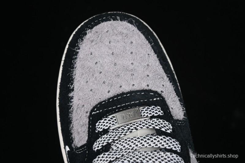 Nike Air Force 1 '07 Low Stussy Collaboration Black Grey Outsole Low-Top Casual Sneakers - SJ6698-017