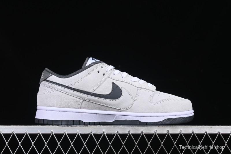 Nike Dunk Low 85 Double Swoosh White Grey SB Low Top Casual Skate Shoes - HV1800-101