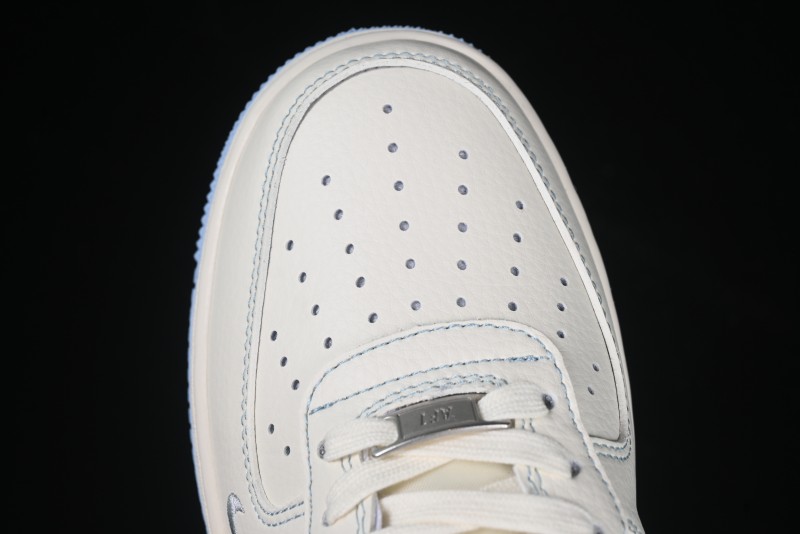 Nike Air Force 1 '07 Low Stussy Collaboration Light Grey Blue Sole Low-Top Casual Sneakers - XS1958-517