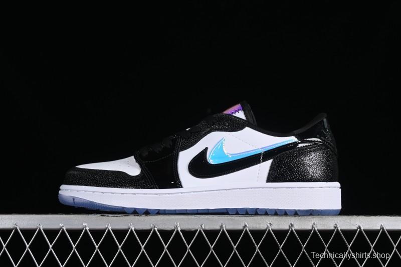 Nike Air Jordan 1 Low Golf AJ1 Retro Golf Shoes with Laser Patent Leather and Double Hook Design - FZ4159-100