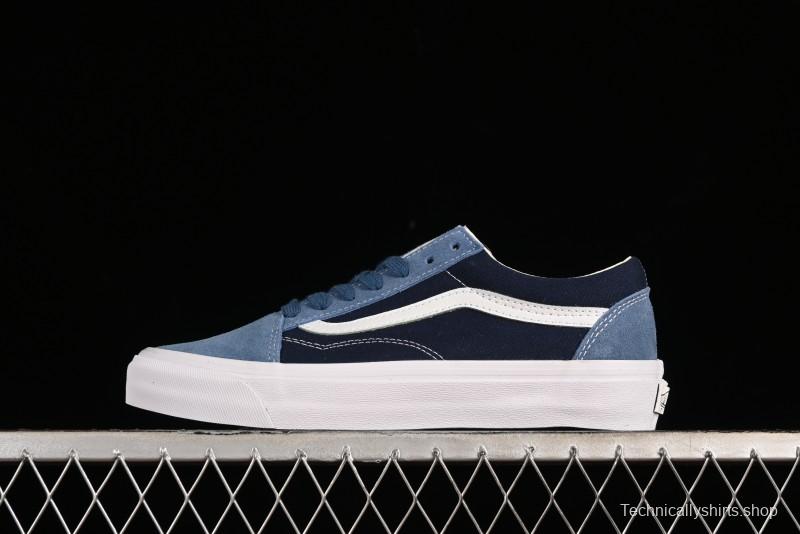 Vans Sk8-Mid Reissue 83 High-End Blue Suede Retro Skate Shoes - VN000CQDDWR