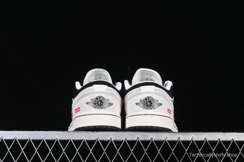 Nike Air Jordan 1 Low Supreme Collaboration Spider Custom High-End Retro Basketball Shoes - XS6086-007