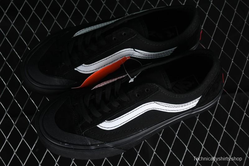 Vans Style 36 SF All Black Skate Shoes with Killer Whale Half-Toe Cap Design - VN0A3MVLB8C