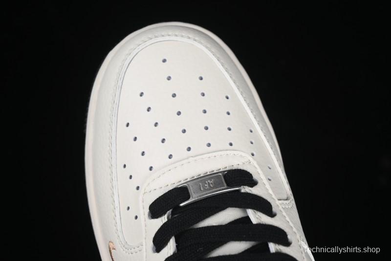 Nike Air Force 1 '07 Low Stussy Collaboration Rose Gold Embroidery Low-Top Casual Sneakers - XZ6188-720