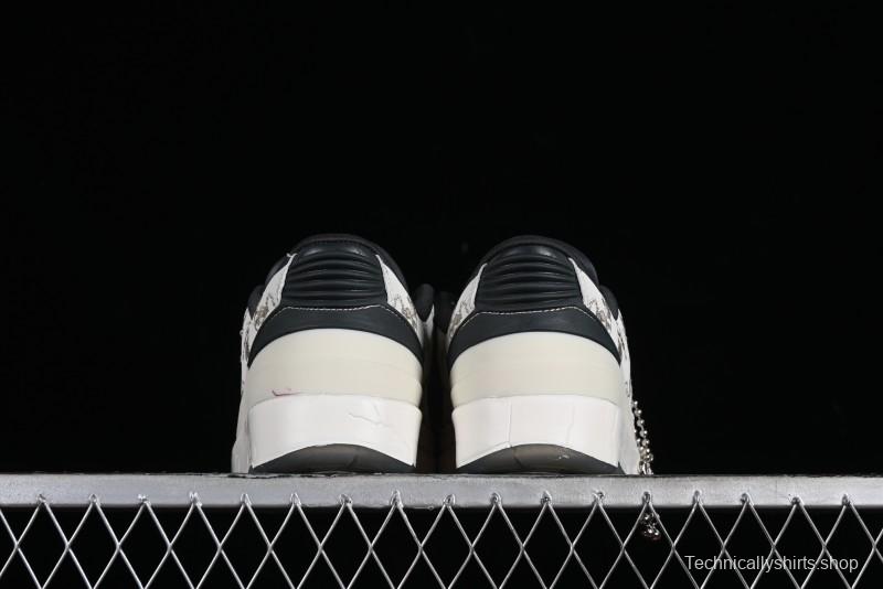 Nike Air Jordan 2 Retro AJ2 Low Top Basketball Shoes with Phoenix Embroidery Dragon Year Limited Edition - FJ5736-100