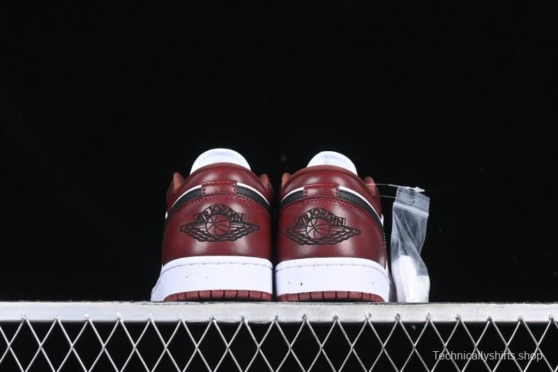 Nike Air Jordan 1 Low AJ1 Retro Lifestyle Sneakers in White and University Red - HF3148-102
