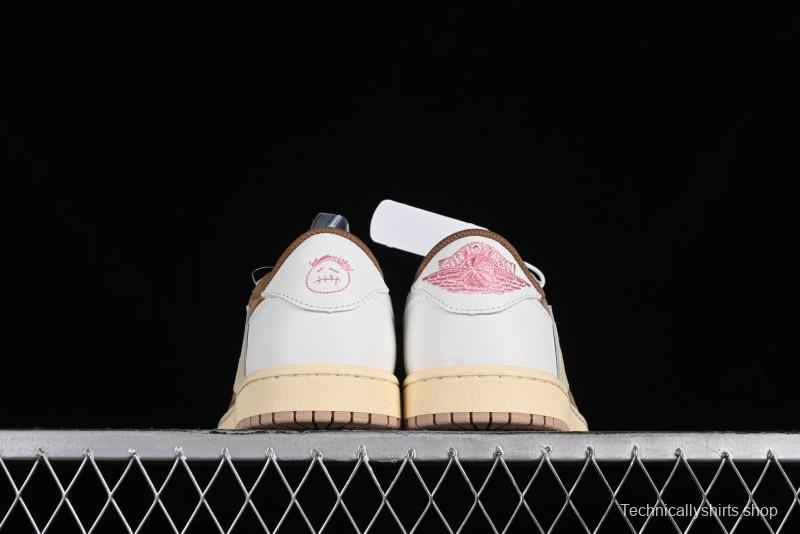 Nike Travis Scott x Air Jordan 1 Low OG AJ1 Reverse Swoosh Sneakers - DM7866-106