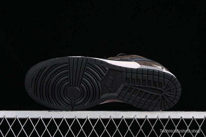 Nike Dunk Low Panda Prank Street Racing Electro Rust Distressed SB Strap Low-Top Casual Sneakers - DD1391-100