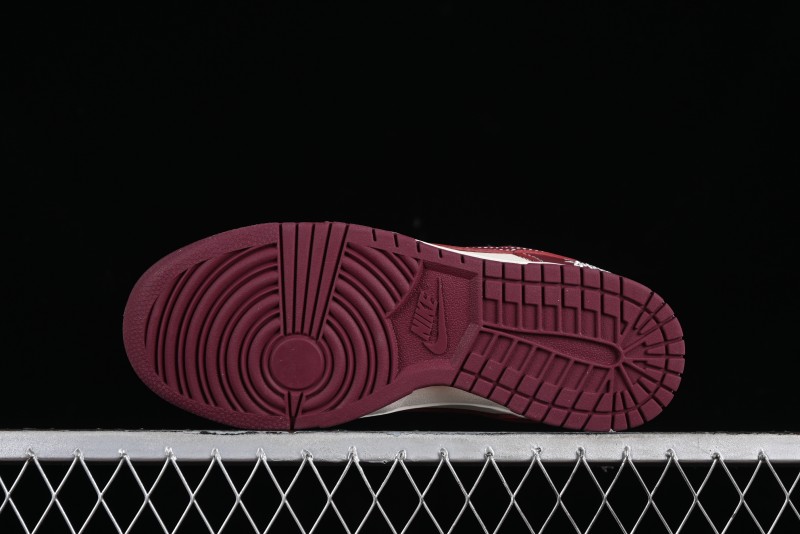 Nike SB Dunk Low Stussy Collaboration - Burgundy Starry Sky Anniversary High-End Custom Low-Top Casual Skate Shoes - BB9898-001