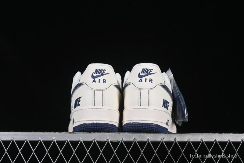 Nike Air Force 1 'Wave Swoosh' Edition – White & Navy**