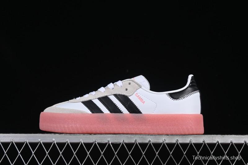 Adidas Samba Classic – White/Black with Pink Translucent Sole