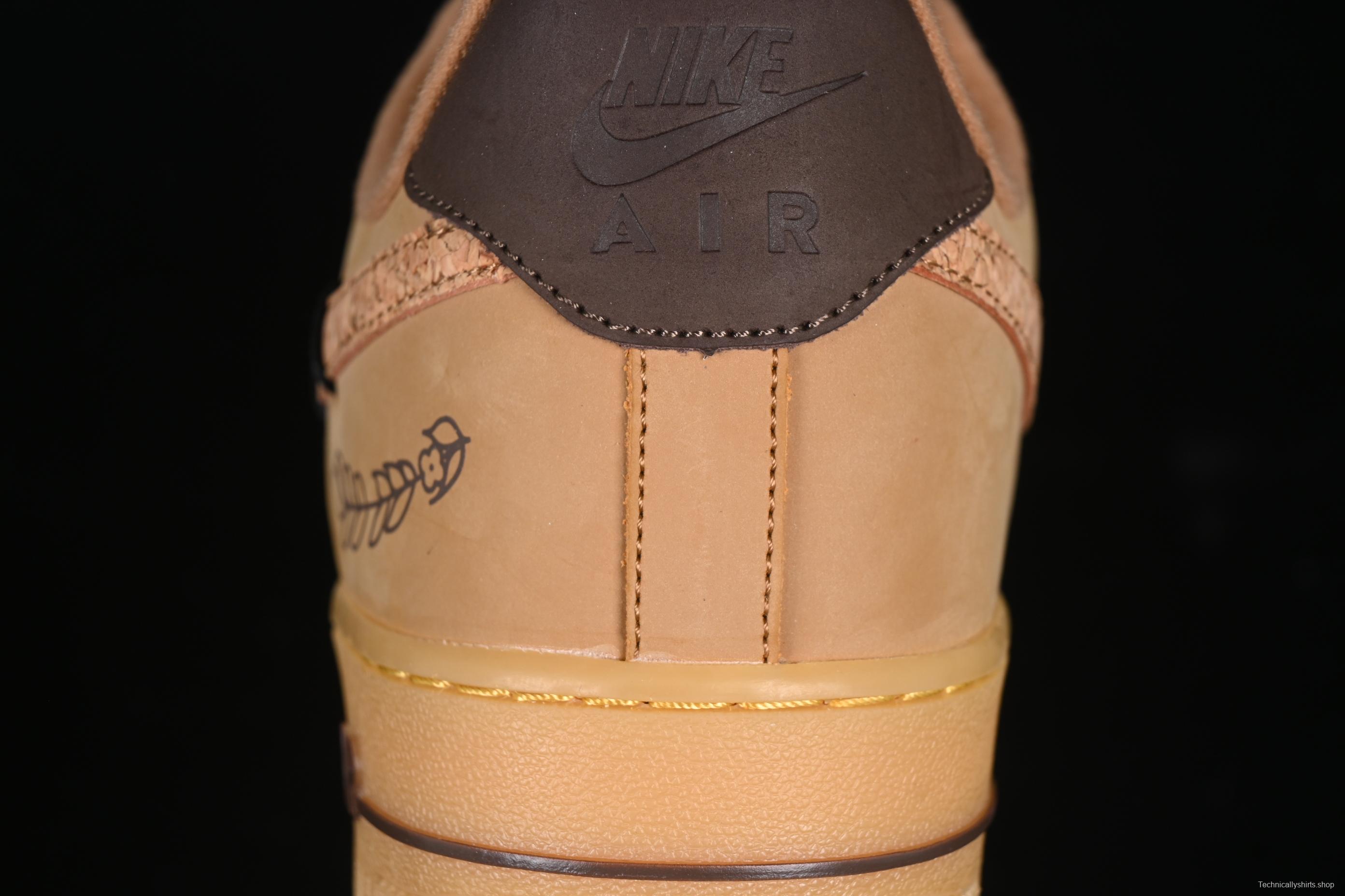Nike Air Force 1'07 Low Wheat Casual Sneakers with Full-Length Air Cushion - CJ9179-200