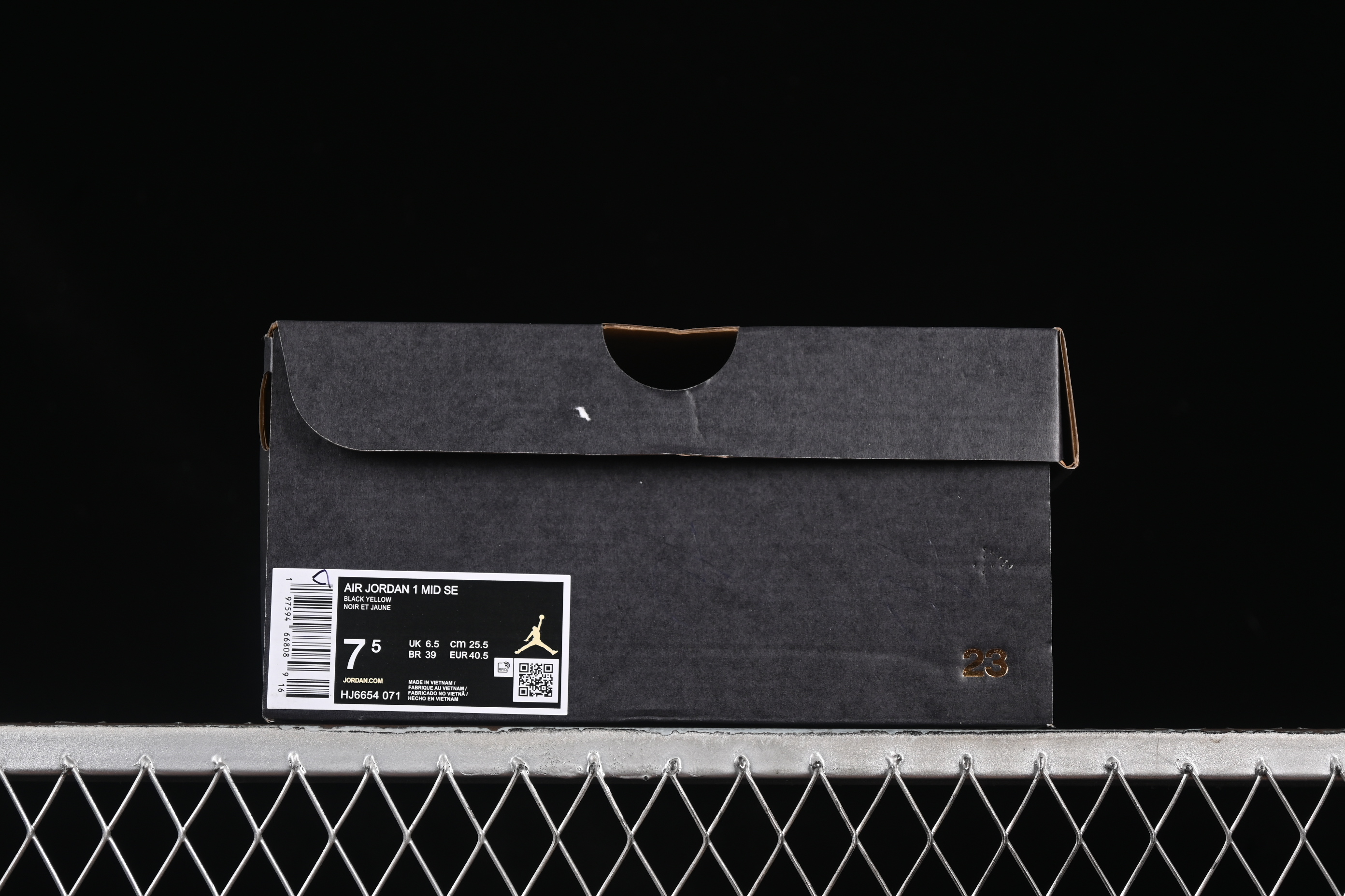 Nike Air Jordan 1 Mid AJ1 Black Yellow Mid-Top Casual Sneakers - HJ6654-071